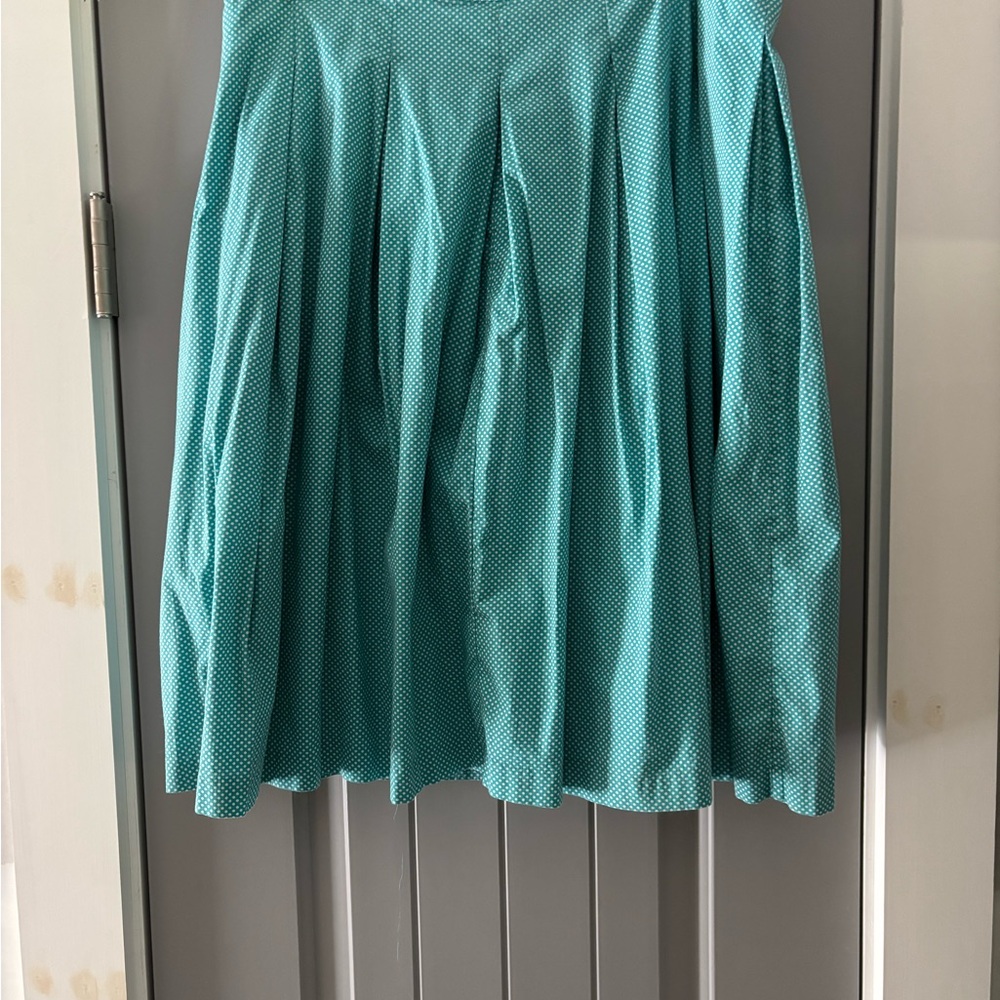 Talbots Teal Polka-Dot Circle Skirt